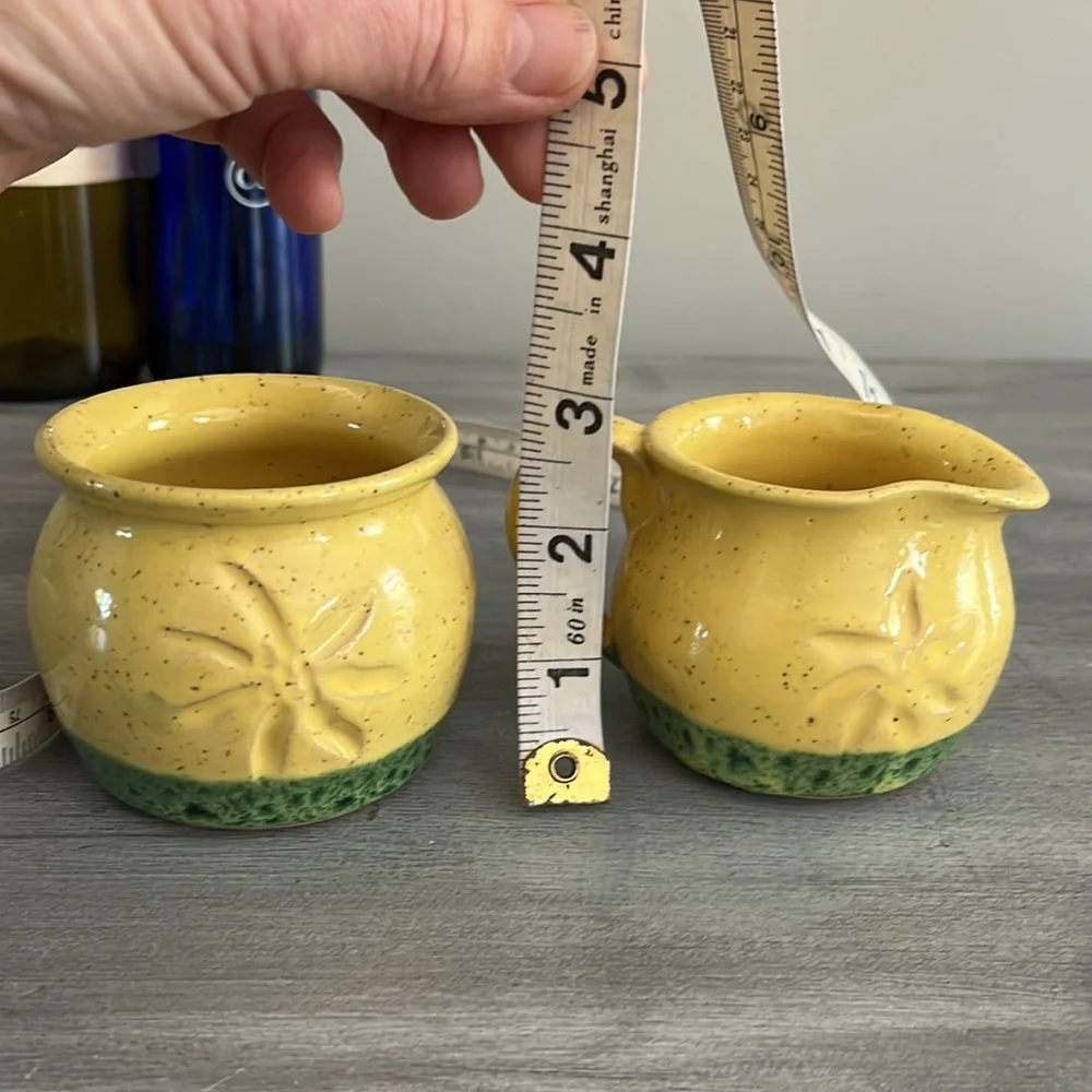 Handcrafted Pottery Sugar and Creamer Set